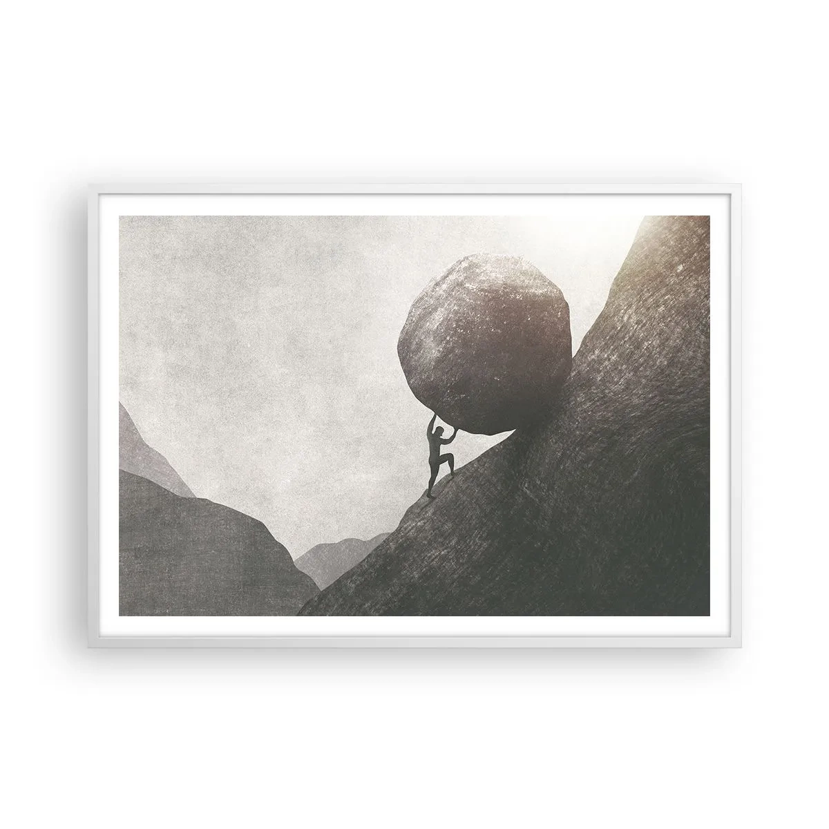 Affiche dans un cadre blanc - Poster - Je crois contre tout espoir - 100x70 cm