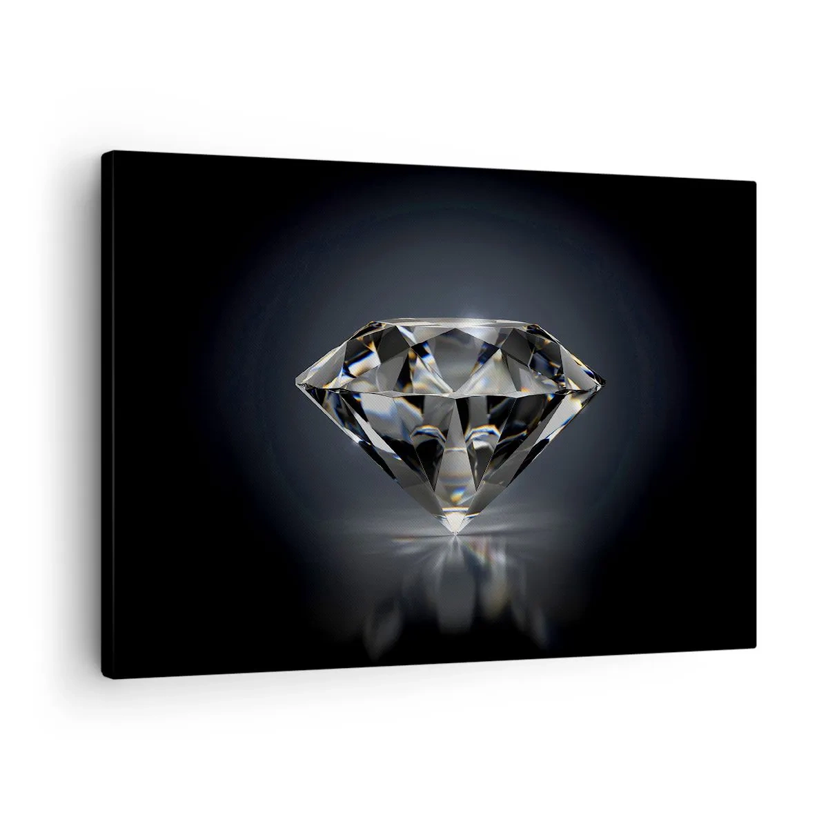 Impression sur toile - Image sur toile - Une interprétation artistique d'un diamant sur fond sombre - 70x50cm - La meilleure amie - Décoration murale moderne pour le salon et la chambre ARTTOR