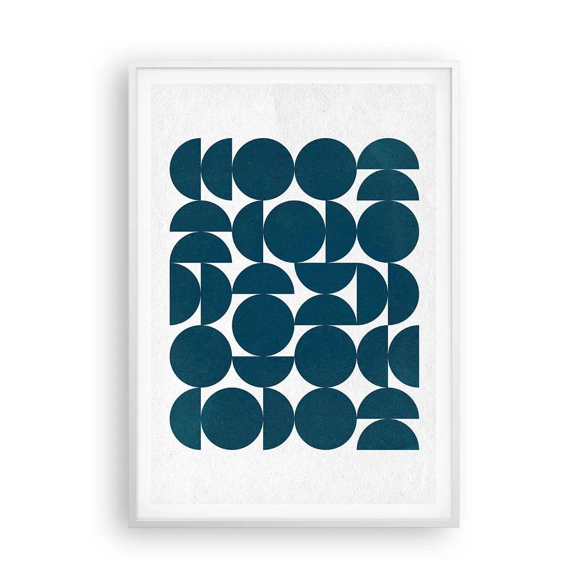 Affiche dans un cadre blanc - Poster - Cercles et demi-cercles - 70x100 cm