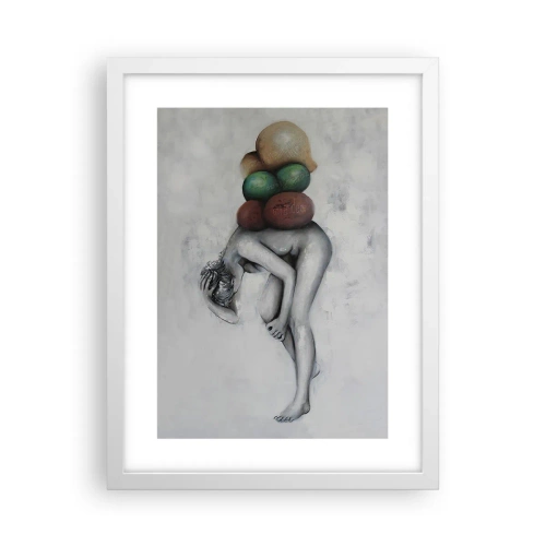 Affiche dans un cadre blanc - Poster - Le fardeau de la vie - 30x40 cm