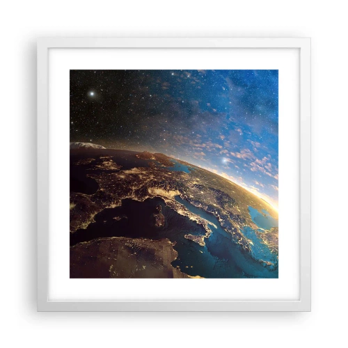 Affiche dans un cadre blanc - Poster - Regardons-nous de loin - 40x40 cm
