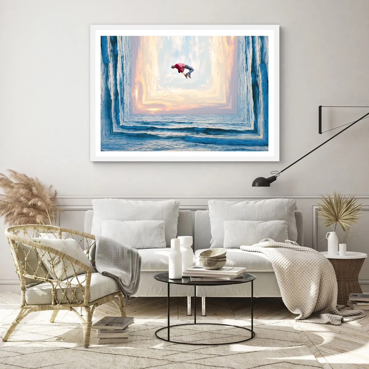 Affiche dans un cadre blanc - Poster - Vers une autre dimension - 100x70 cm