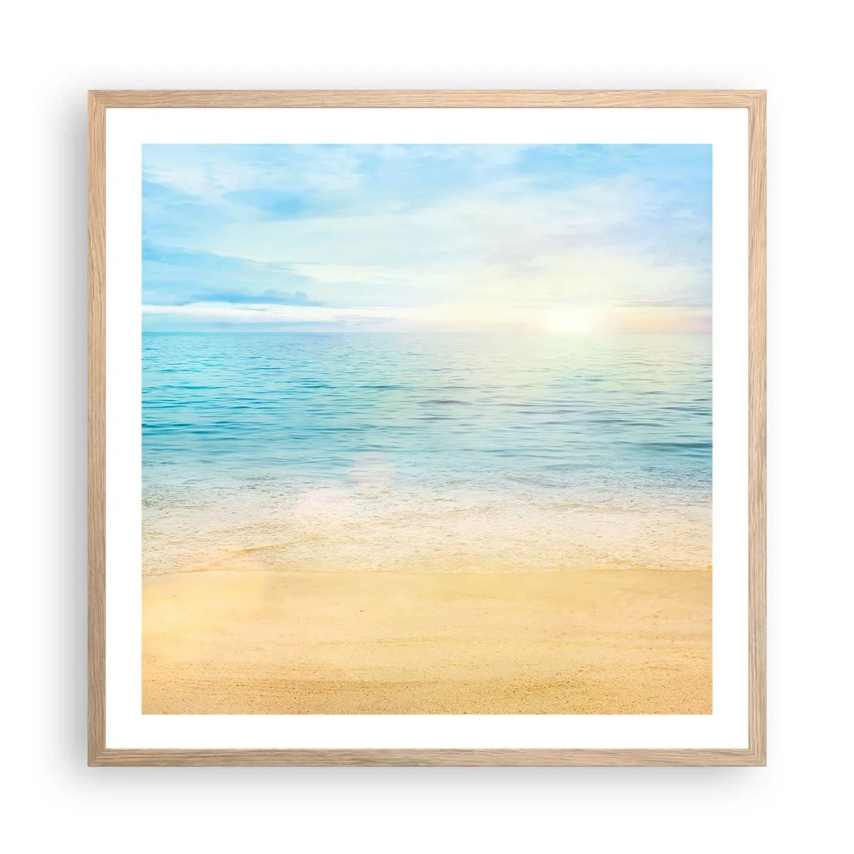 Affiche dans un chêne clair - Poster - Le grand bleu - 60x60 cm