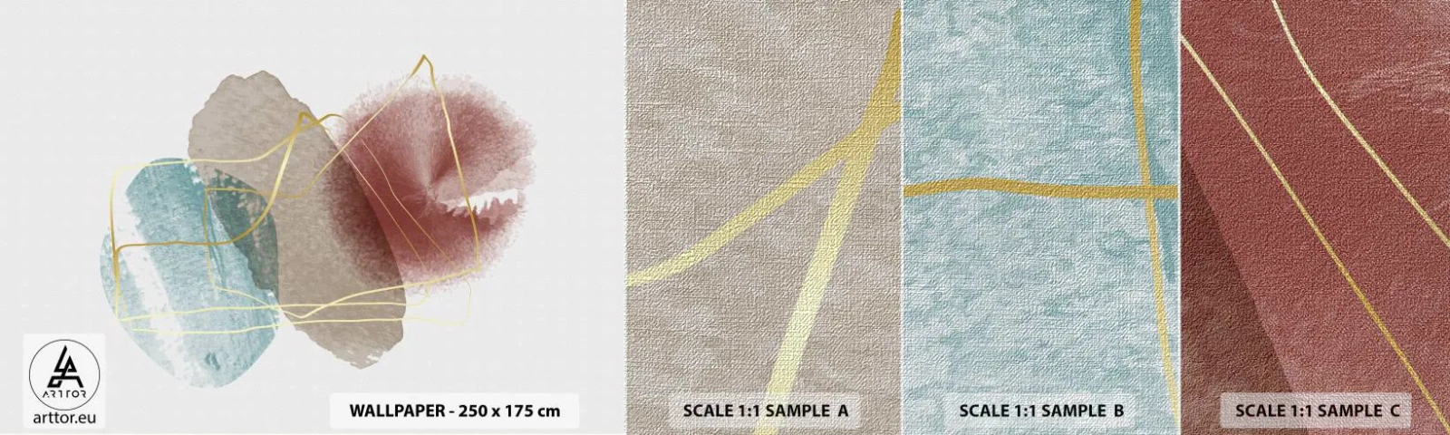 Échantillon de Papier Peint Premium Canvas - Coraux de l'espace - Abstraction, Morceau, Modèle moderne - 100x30 cm