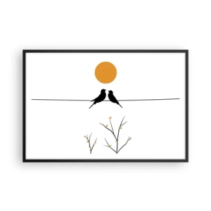 Affiche dans un cadre noir - Poster - Soirée pour rossignols - 91x61 cm