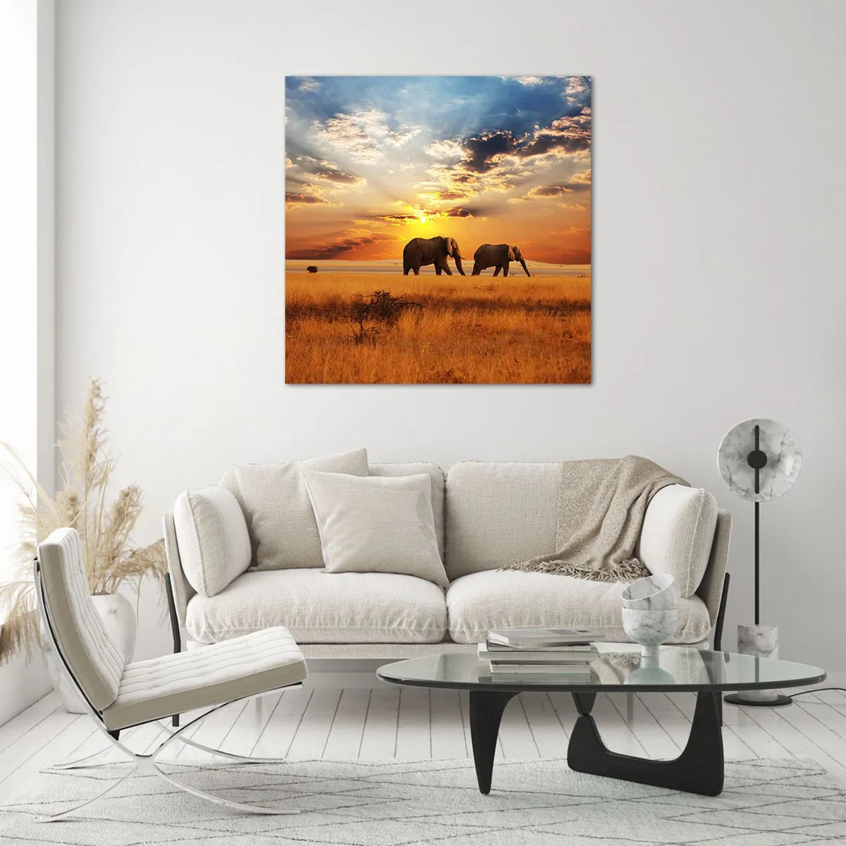 Impression sur verre - Image sur verre - Déambulation familliale - 30x30 cm