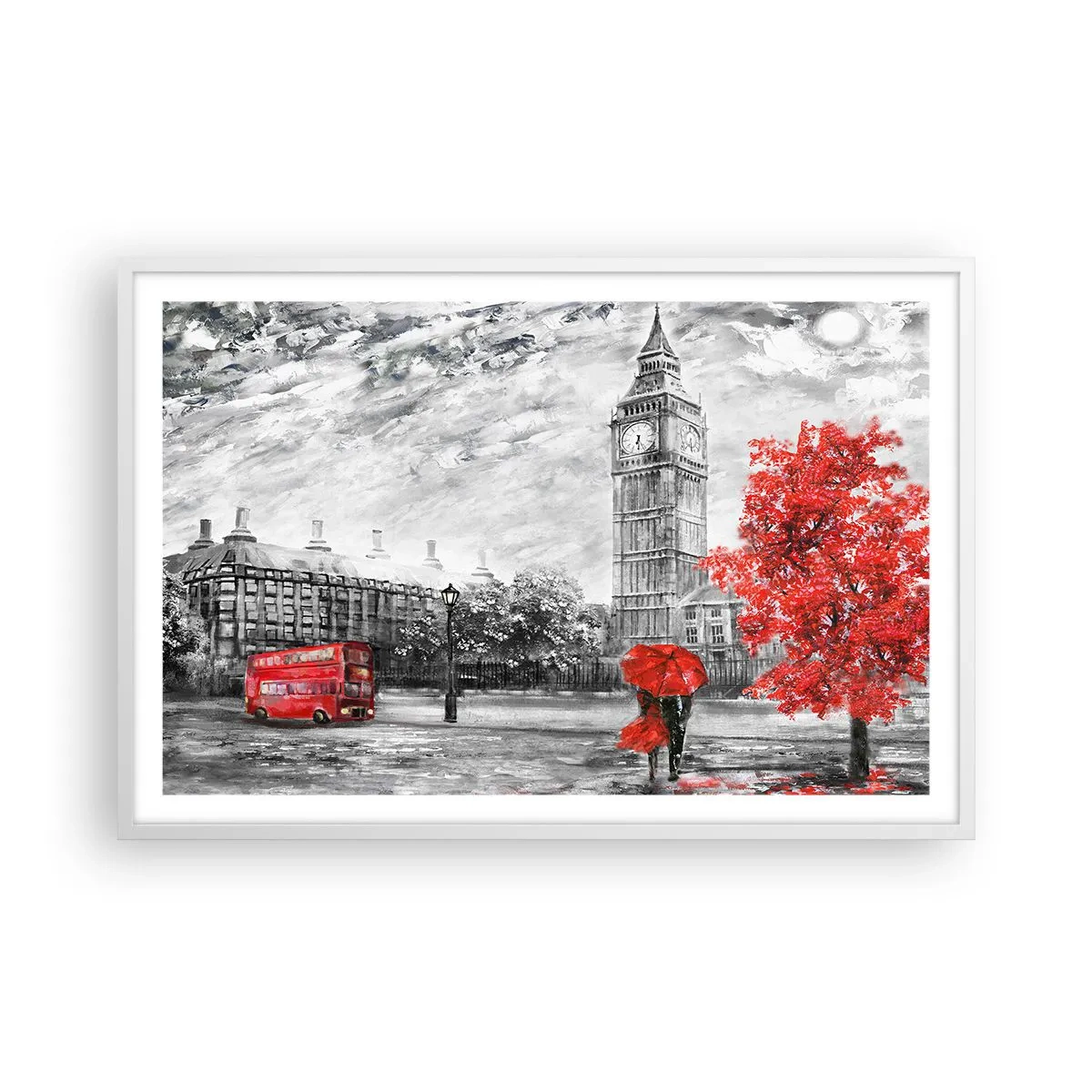 Affiche dans un cadre blanc - Poster - Une journée passionnante - 91x61 cm