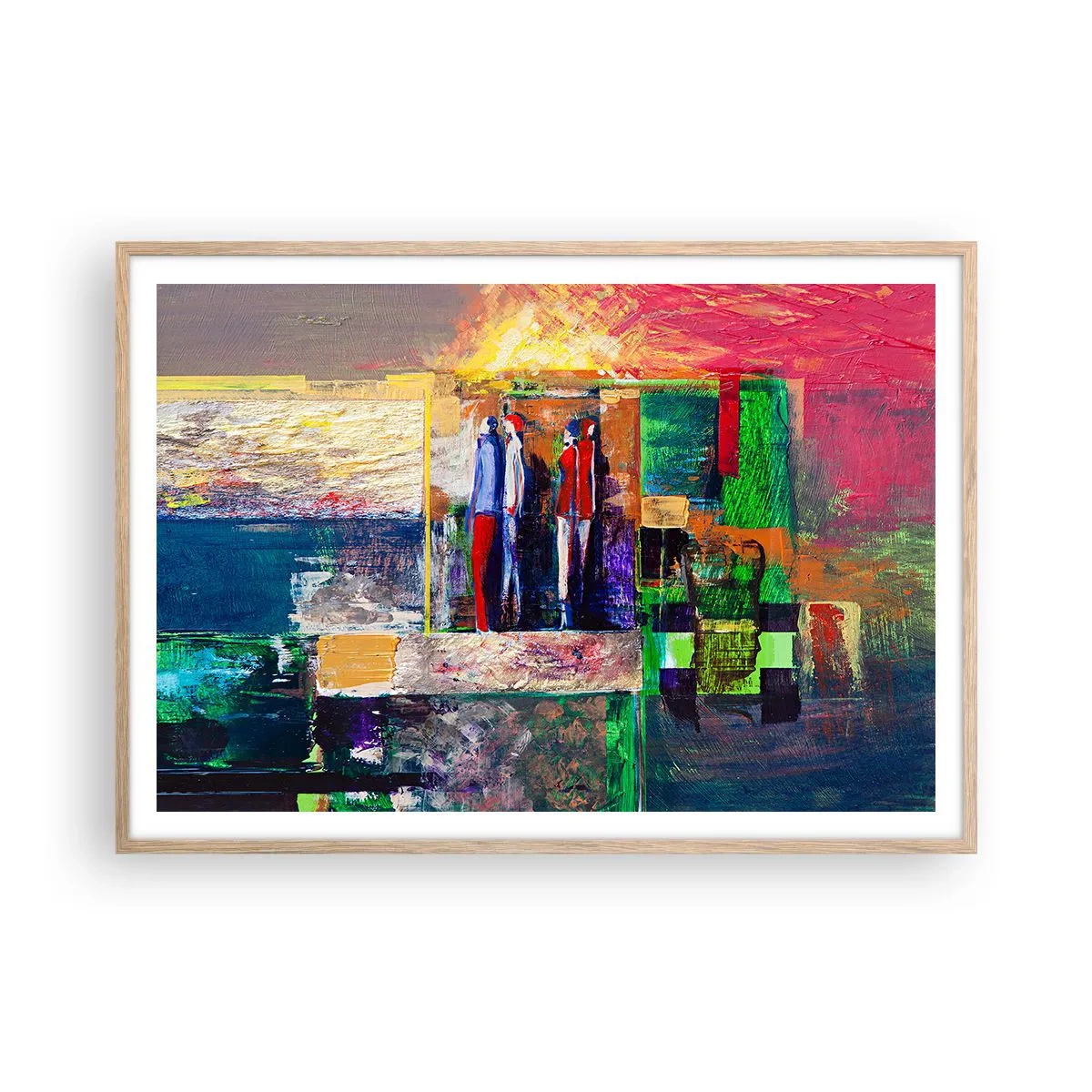 Affiche dans un chêne clair - Poster - Relations et émotions - 100x70 cm