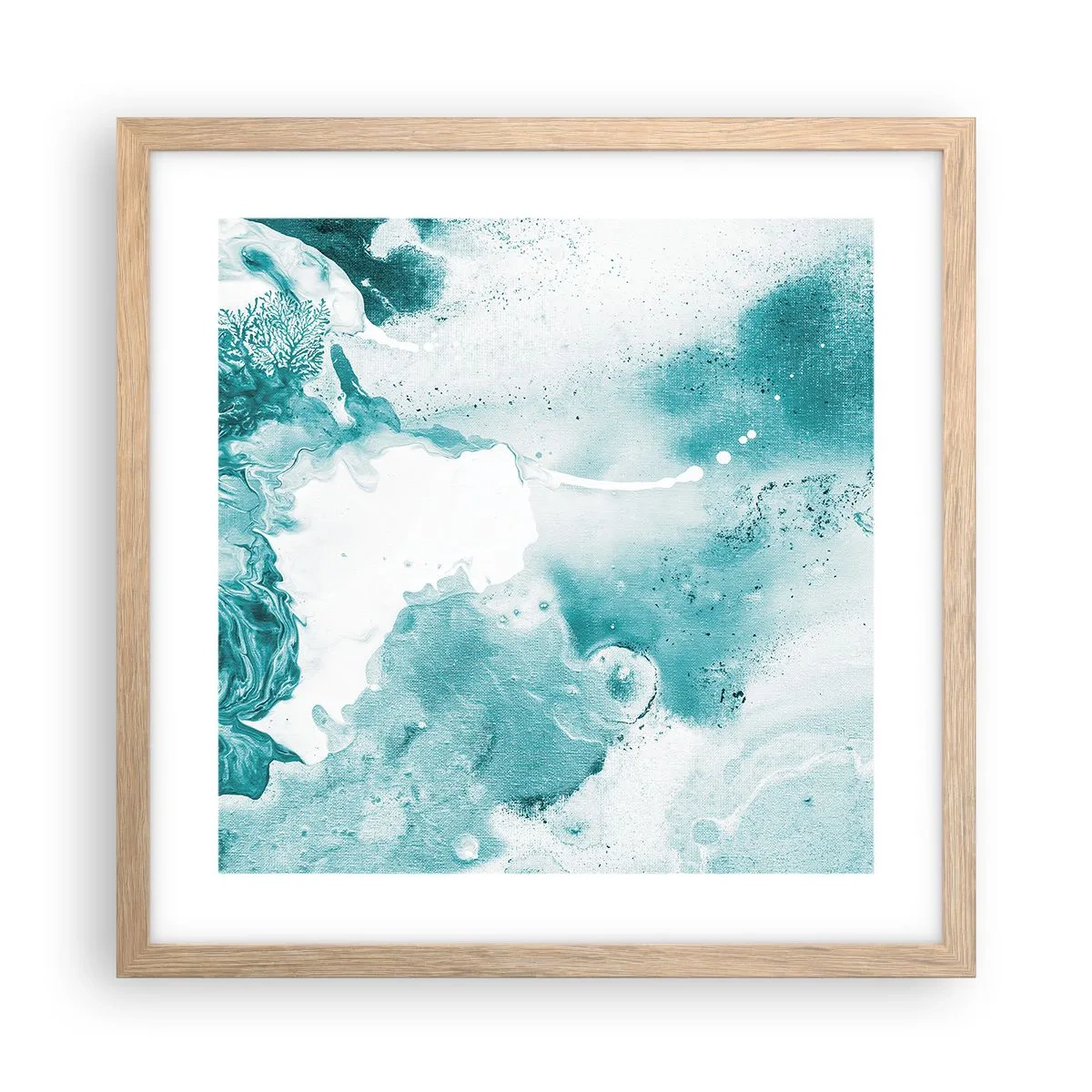 Affiche dans un chêne clair - Poster - Marécage bleu - 40x40 cm
