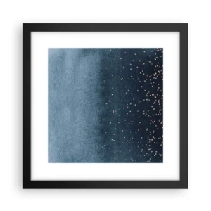 Affiche dans un cadre noir - Poster - Composition - phases bleues - 30x30 cm