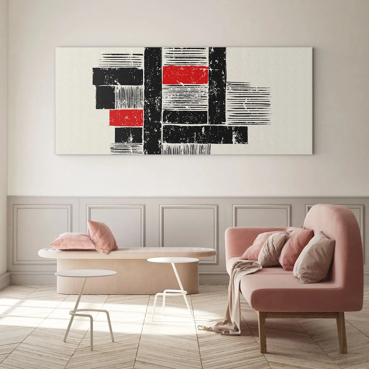 Impression sur verre - Image sur verre - En rouge et noir - 100x40 cm