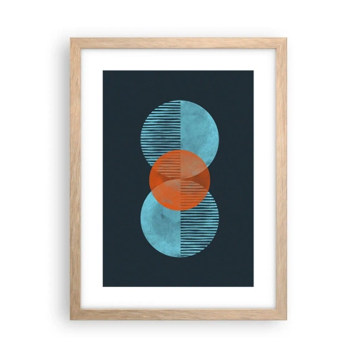 Affiche dans un chêne clair - Poster - Composition symétrique - 30x40 cm