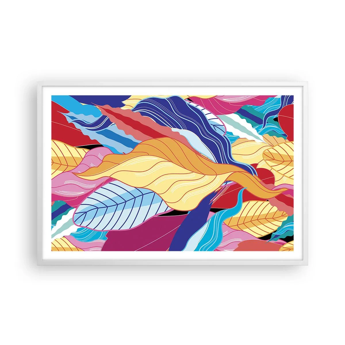 Affiche dans un cadre blanc - Poster - Un désordre coloré - 91x61 cm