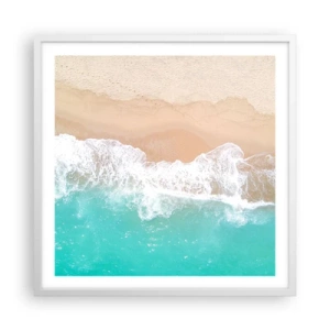 Affiche dans un cadre blanc - Poster - Caresse de l'océan - 60x60 cm