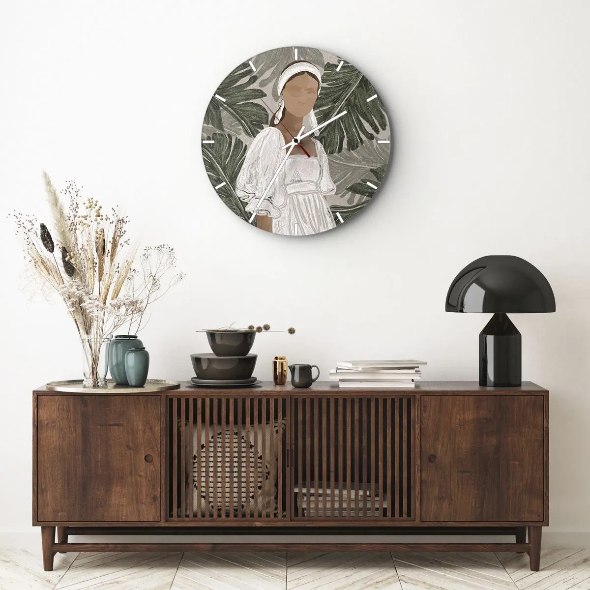 Horloge murale - Pendule murale - Portrait exotique - 40x40 cm
