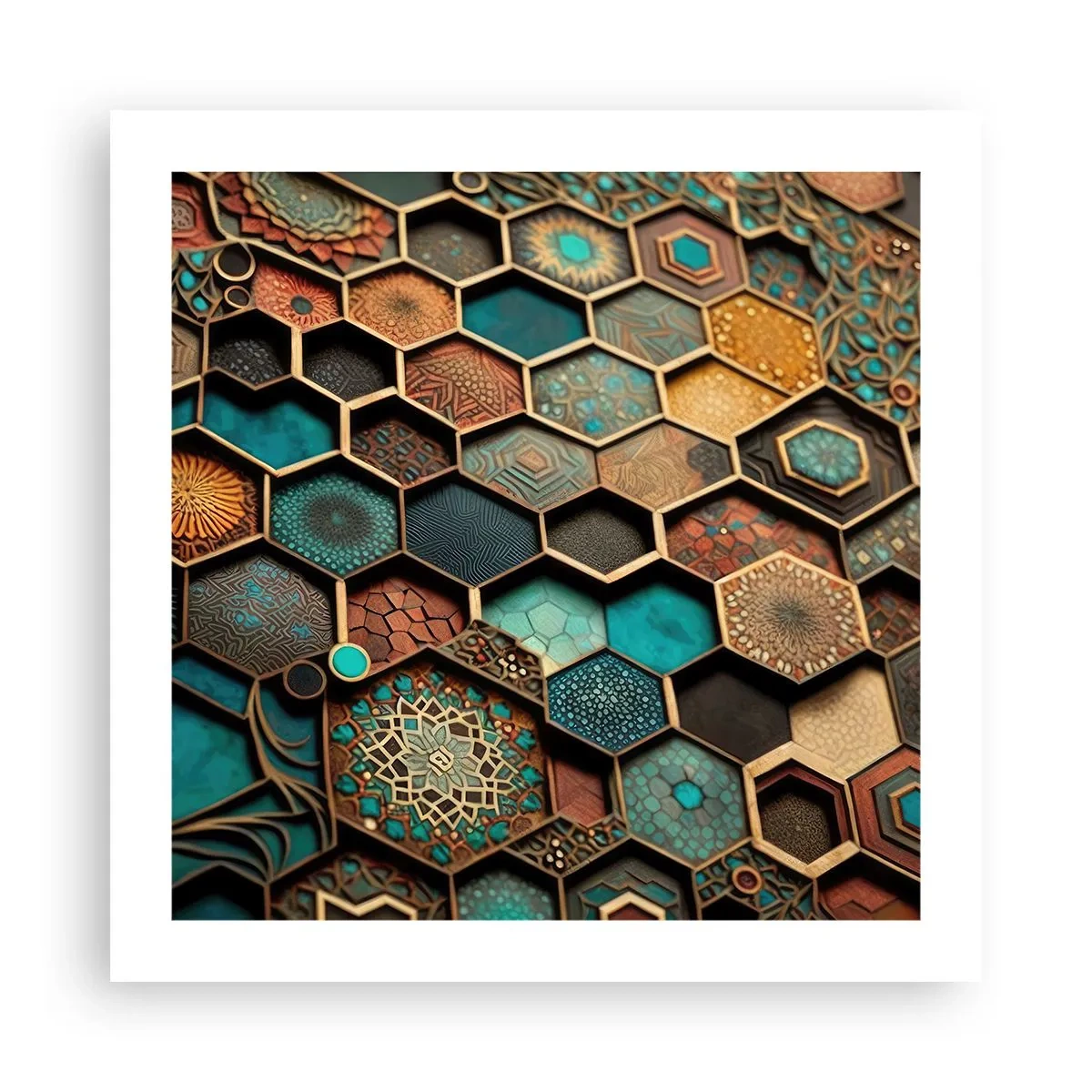 Affiche - Poster - Ornements arabes – variation - 50x50 cm