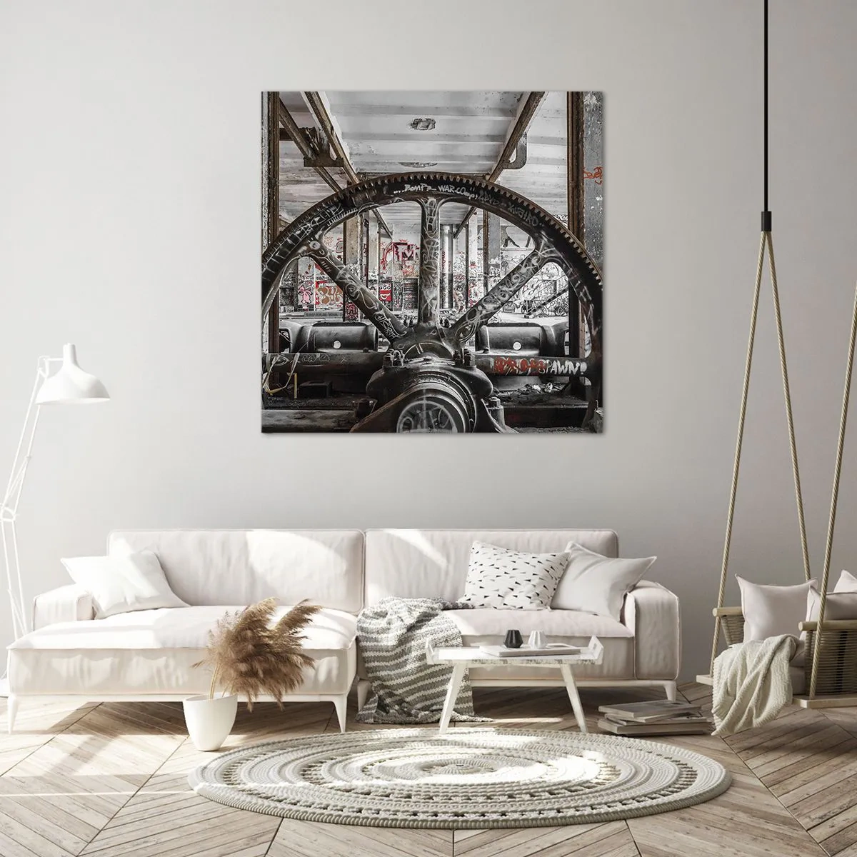 Impression sur toile - Image sur toile - Vie secrète d'une usine - 70x70 cm