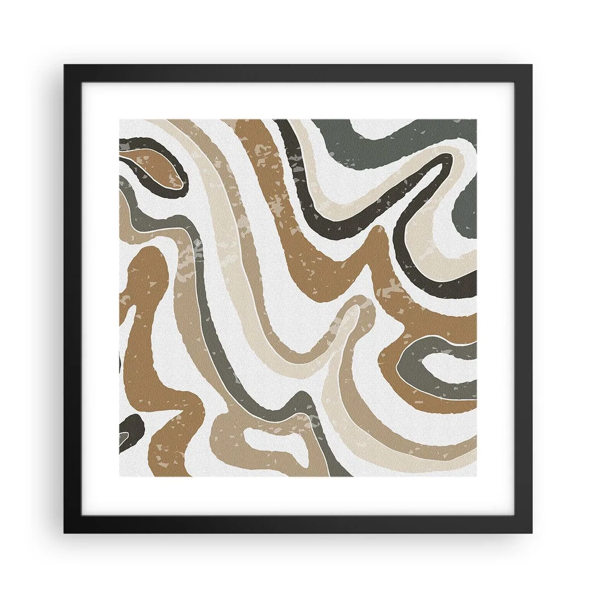 Affiche dans un cadre noir - Poster - Méandres de couleurs de la terre - 40x40 cm