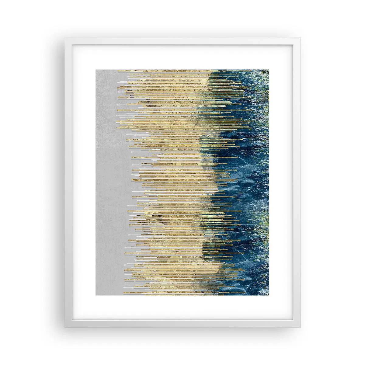 Affiche dans un cadre blanc - Poster - Bordure dorée - 40x50 cm