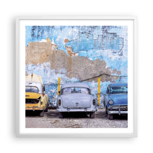 Affiche dans un cadre blanc - Poster - Rencontre de vétérans - 60x60 cm