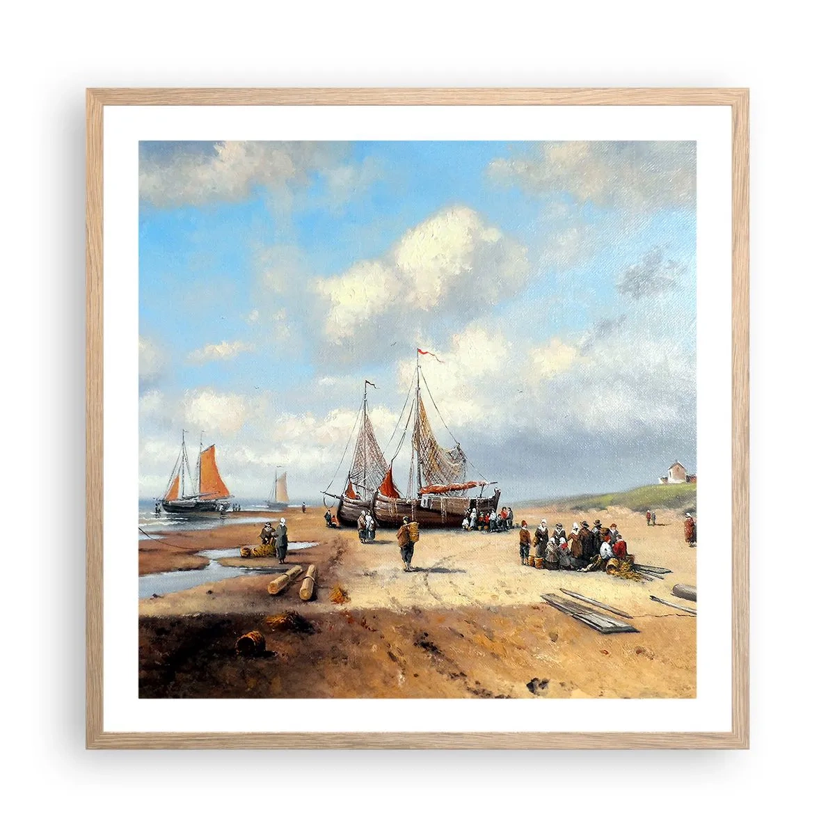 Affiche dans un chêne clair - Poster - Après une capture réussie - 60x60 cm