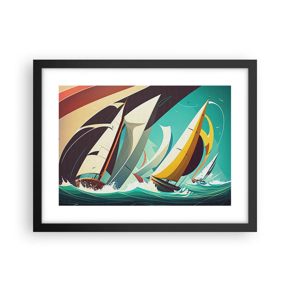 Affiche dans un cadre noir - Poster - Bonne chance avec les éléments - 40x30 cm