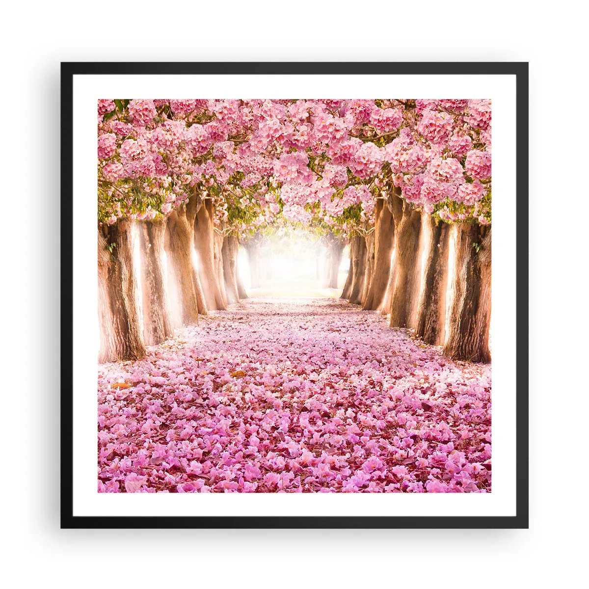 Affiche dans un cadre noir - Poster - La route du paradis - 60x60 cm