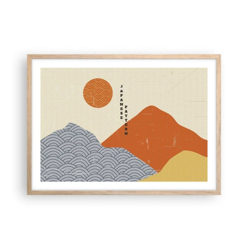 Affiche dans un chêne clair - Poster - Dans l'esprit japonais - 70x50 cm