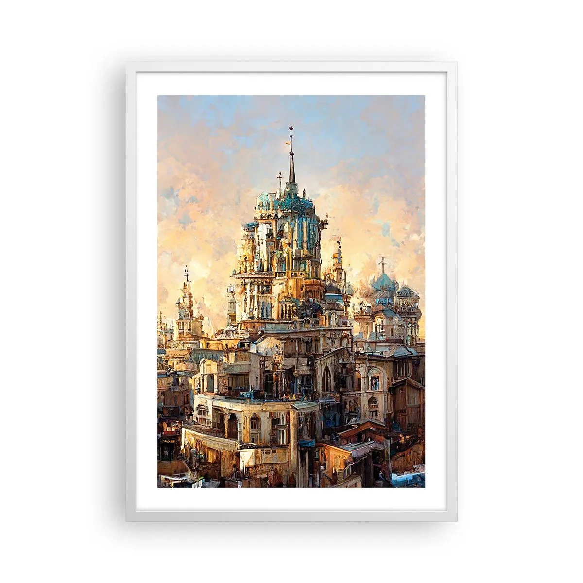 Affiche dans un cadre blanc - Poster - Ville des villes - 50x70 cm