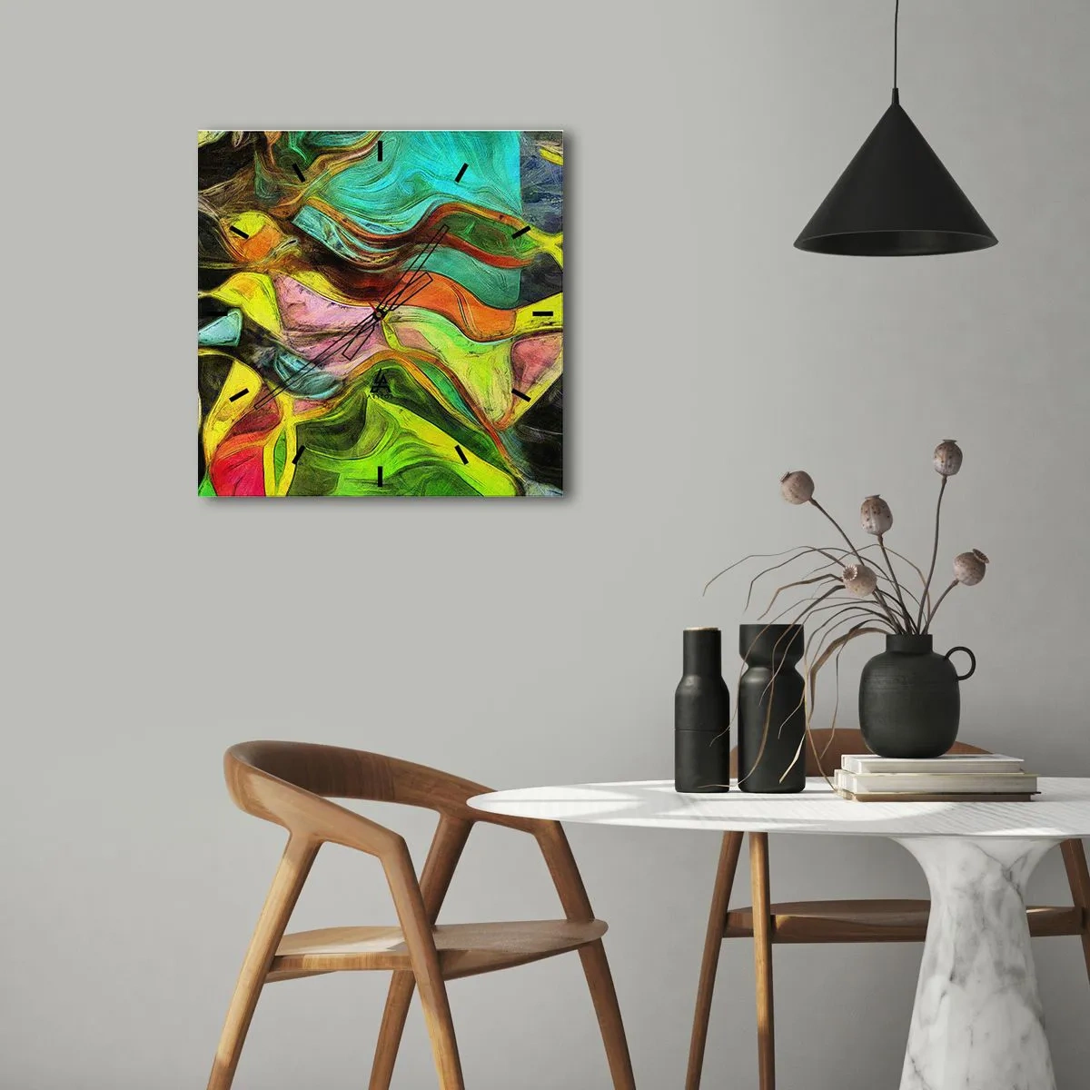 Horloge murale - Pendule murale - Le mouvement c'est la vie - 40x40 cm