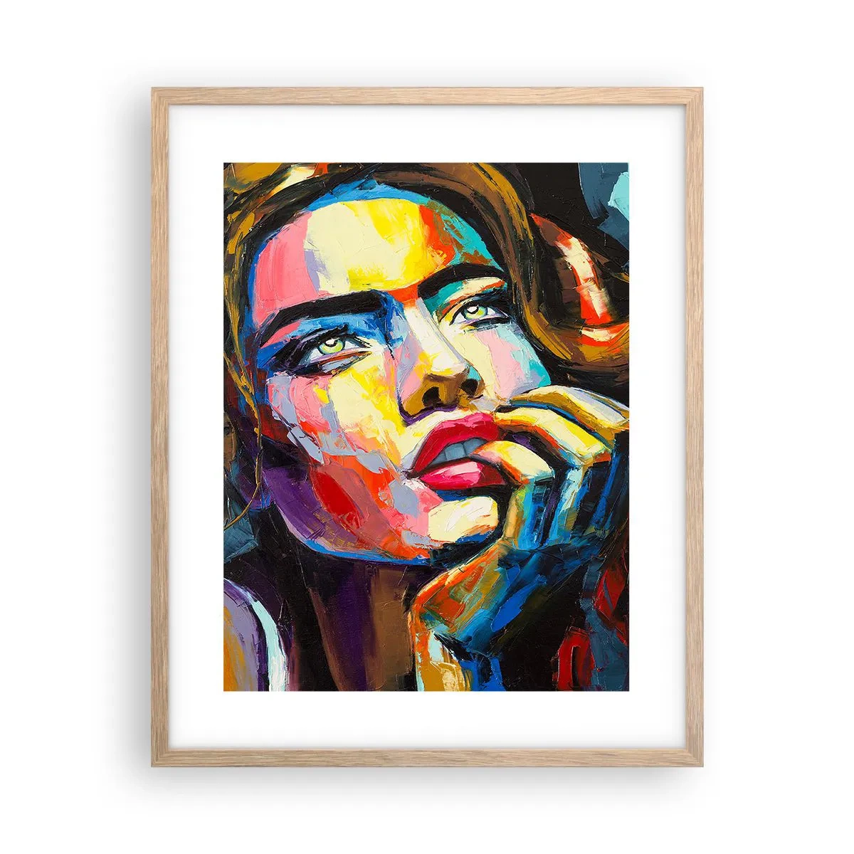 Affiche dans un chêne clair - Poster - Les rêves volent dans le ciel comme des oiseaux - 40x50 cm