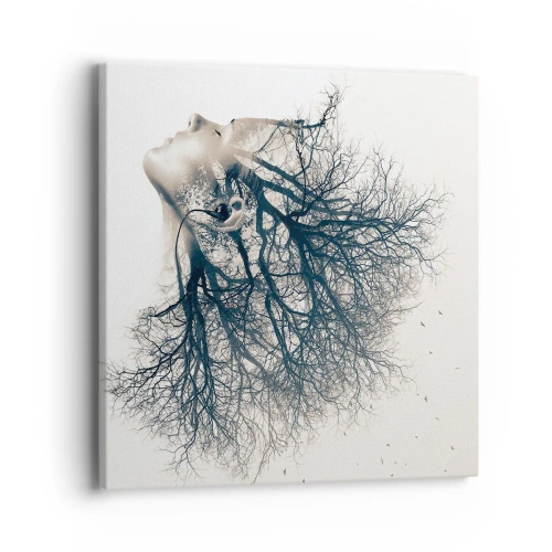 Impression sur toile - Image sur toile - Écouter le murmure des arbres - 40x40 cm