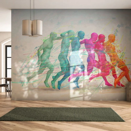 Papier Peint Autocollant Deluxe Sticker - Harmonie du mouvement - Abstraction, Homme, sport - 100x70 cm
