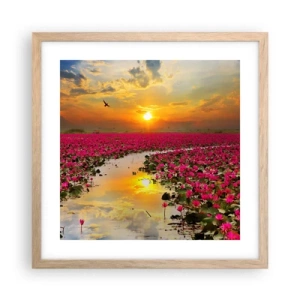 Affiche dans un chêne clair - Poster - La vie secrète du lac - 40x40 cm