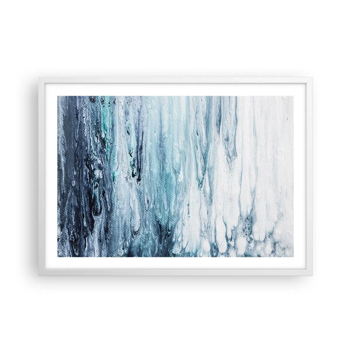 Affiche dans un cadre blanc - Poster - Une glace bleue - 70x50 cm