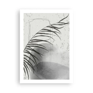 Affiche - Poster - Une composition botanique minimaliste dans des tons de gris - 50x70cm - L'exotisme subtil de la nature - Décoration murale moderne pour le salon et la chambre ARTTOR