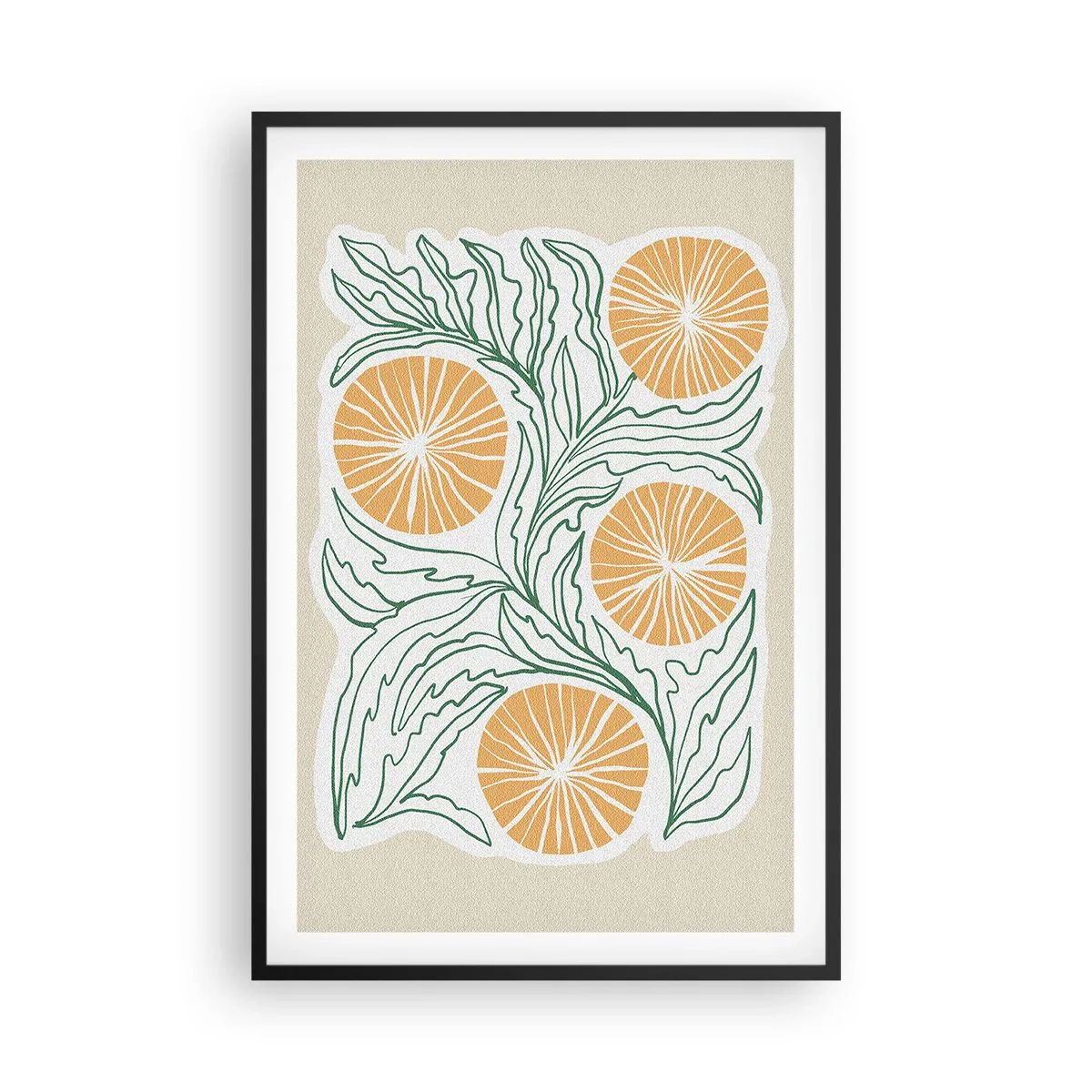 Affiche dans un cadre noir - Poster - Ethnique avec une pointe d'abstraction - 61x91 cm