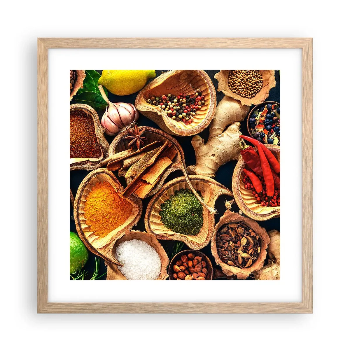 Affiche dans un chêne clair - Poster - Prends ce que tu veux - 40x40 cm