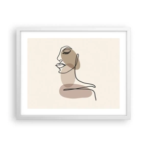 Affiche dans un cadre blanc - Poster - S'écouter - 50x40 cm