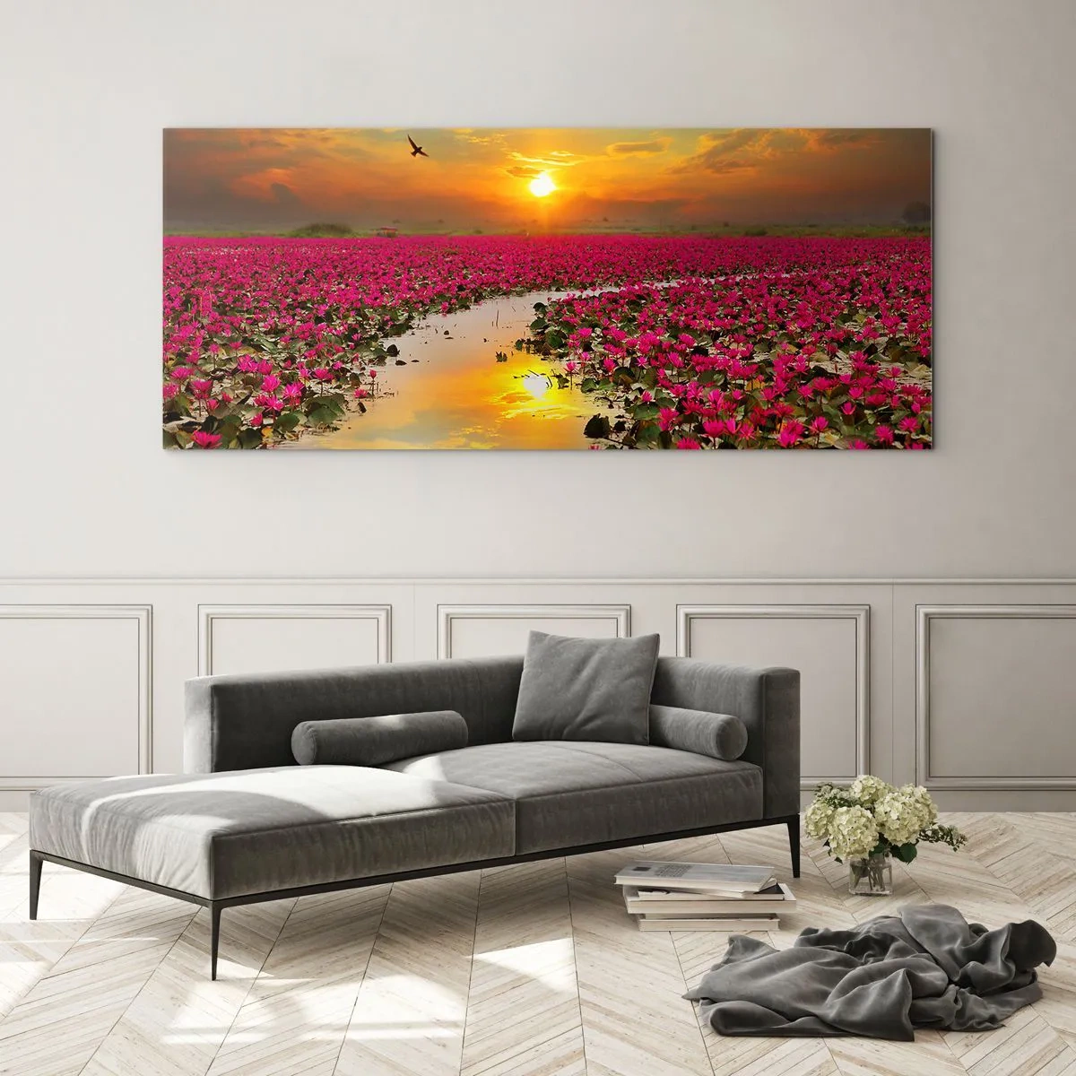 Impression sur verre - Image sur verre - La vie secrète du lac - 100x40 cm