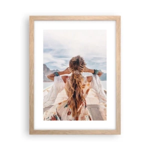 Affiche dans un chêne clair - Poster - En route vers le bonheur - 30x40 cm