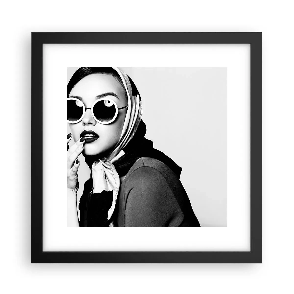 Affiche dans un cadre noir - Poster - Salutations des années 60 - 30x30 cm