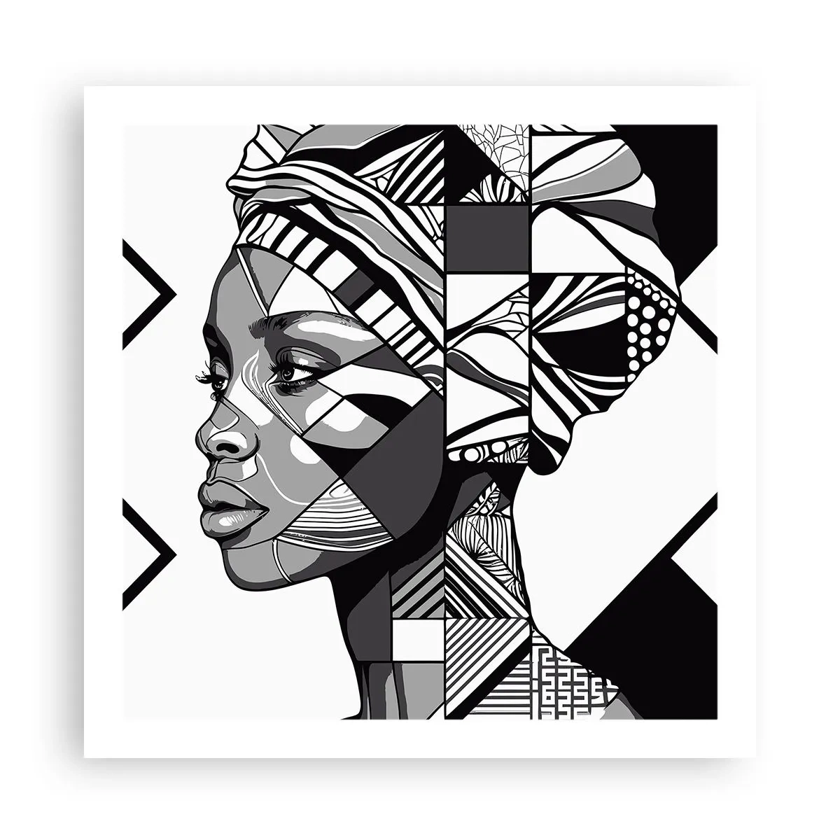 Affiche - Poster - Portrait ethnique - 60x60 cm