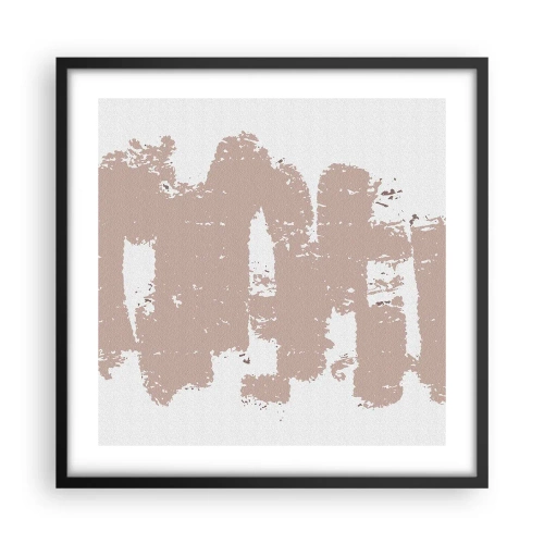 Affiche dans un cadre noir - Poster - Abstraction en rose tendre - 50x50 cm