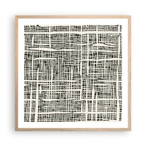 Affiche dans un chêne clair - Poster - Composition tissée - 60x60 cm