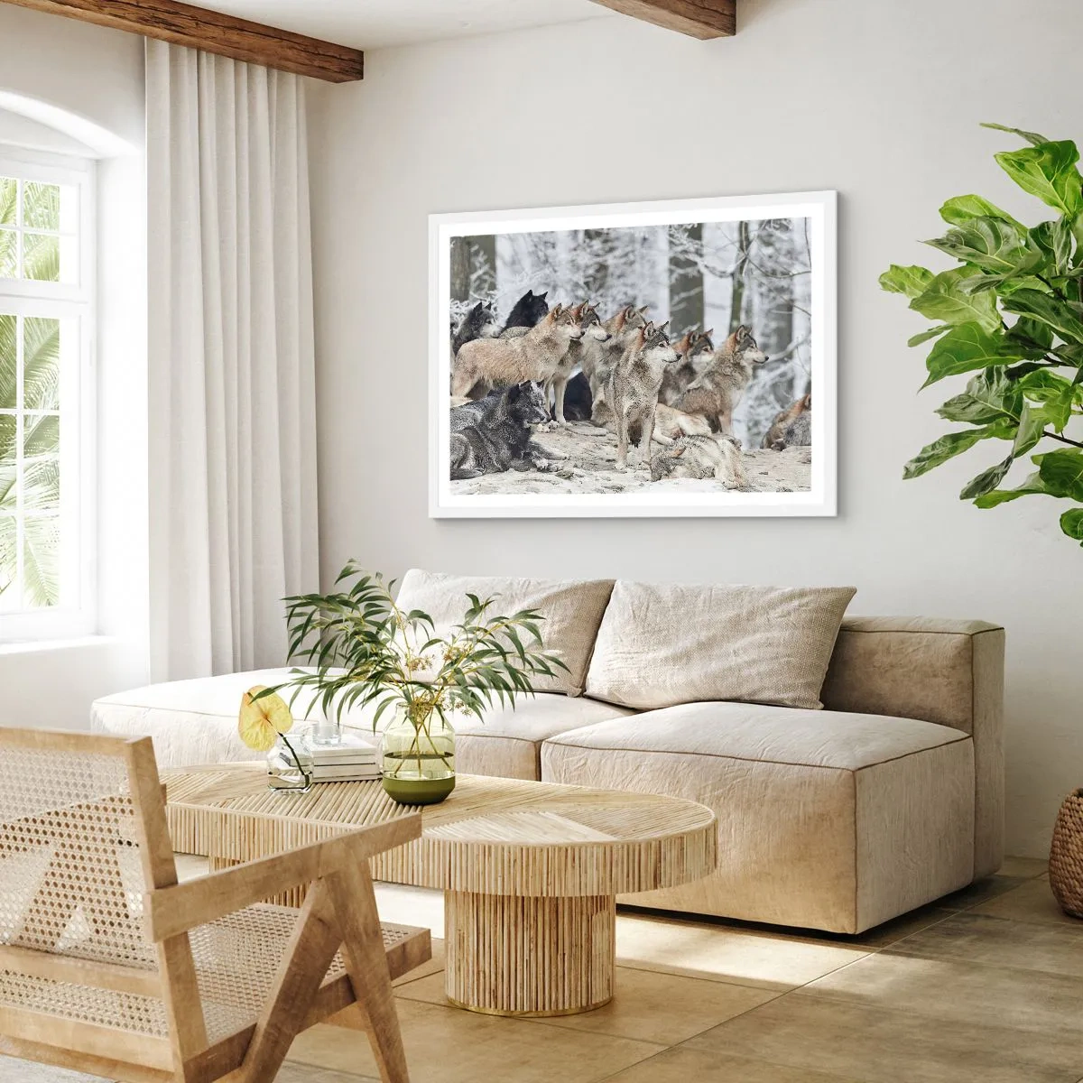 Affiche dans un cadre blanc - Poster - Famille et amis - 91x61 cm