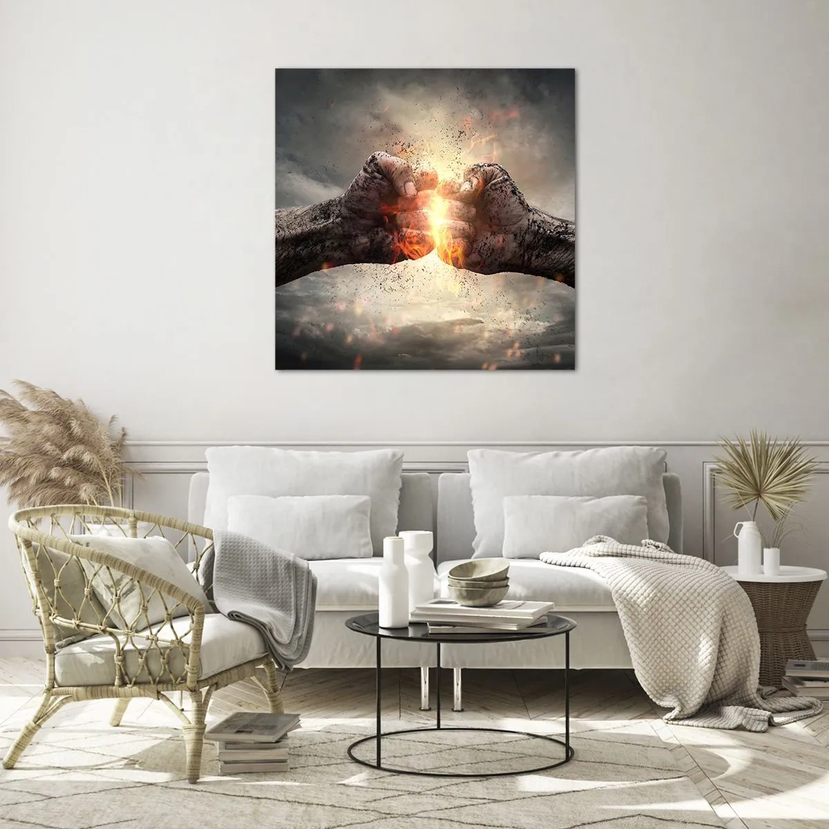 Impression sur verre - Image sur verre - Lève-toi pour le combat - 70x70 cm