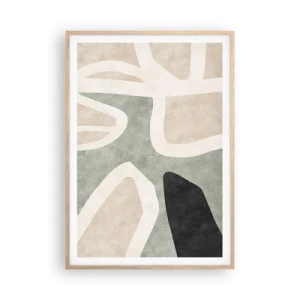 Affiche dans un chêne clair - Poster - Composition pour motif noir - 70x100 cm