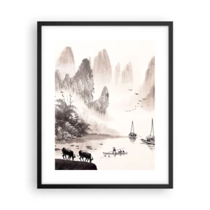 Affiche dans un cadre noir - Poster - Le quotidien exotique de l'Orient - 40x50 cm