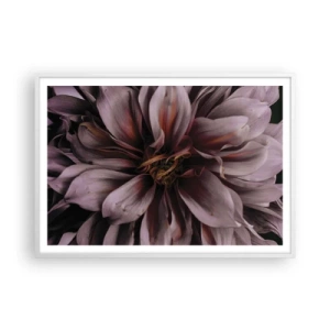 Affiche dans un cadre blanc - Poster - Un coeur fleuri - 100x70 cm